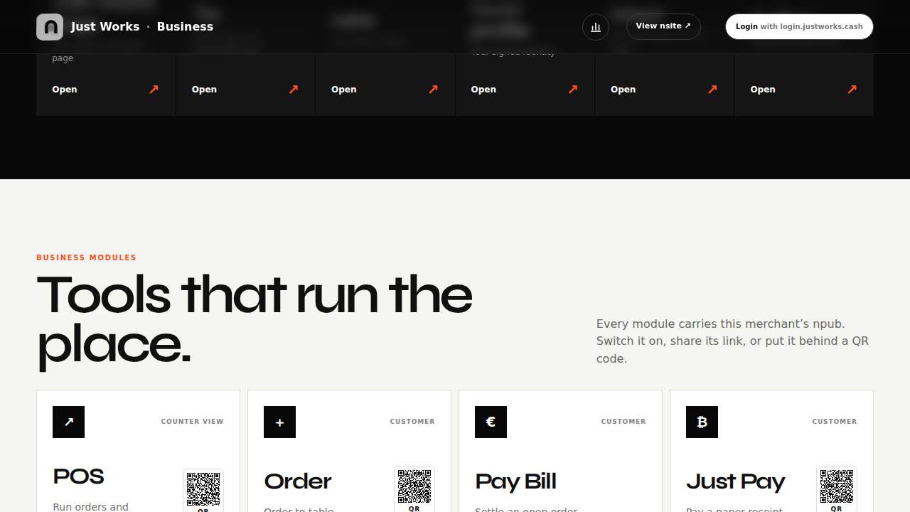 Screenshot business.justworks.cash