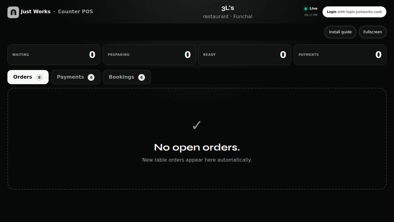 Screenshot pos.justworks.cash